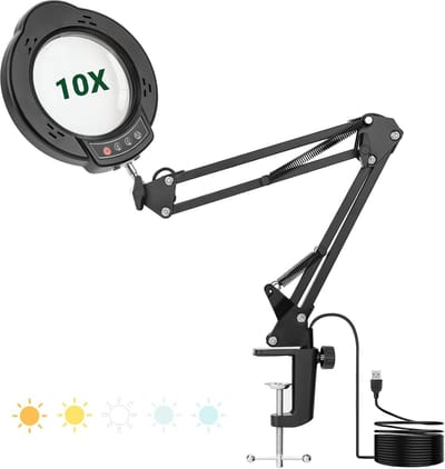 Loeplamp met LED Verlichting - Tafellamp Slaapkamer - Bureaulamp Dimbaar - Leeslamp - Werkcomfort