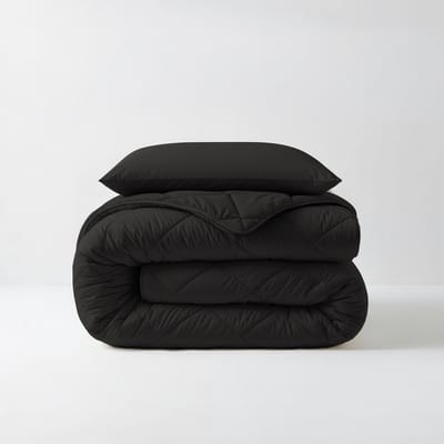 Sleeptime 2 in 1 Diamant Dekbed - Dekbed zonder Overtrek Inclusief Kussensloop - 140x200 - Zwart