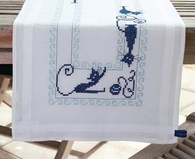 Vervaco - Loper kit - Vrolijke poezenbende - PN-0153899 - Borduren - Borduurpakket - Borduurpakket volwassenen - Borduurpakket kind