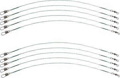 Visleaders - Stalen voorvakken - Roofvissen - Slijtvast fluorocarbon - 20 cm 35 pond - Groen