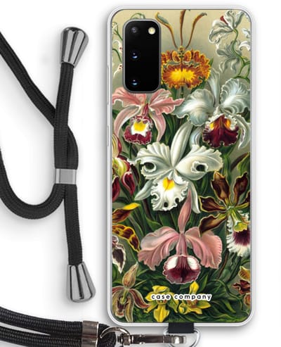 Case Company® - Hoesje met koord geschikt voor Samsung Galaxy S20 hoesje met Koord - Haeckel Orchidae - Telefoonhoesje met Zwart Koord - Bescherming aan alle Kanten en Over de Schermrand