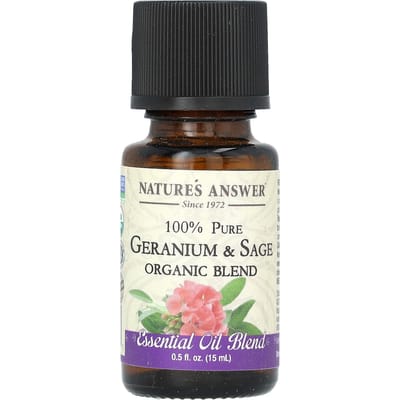 Nature'S Answer, 100% Pure Organic Essential Oil Blend, Geranium & Sage, 15 Ml (0.5 Fl Oz)