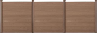 HKC Schuttingpaneel met 4 palen 183x531 cm bruin