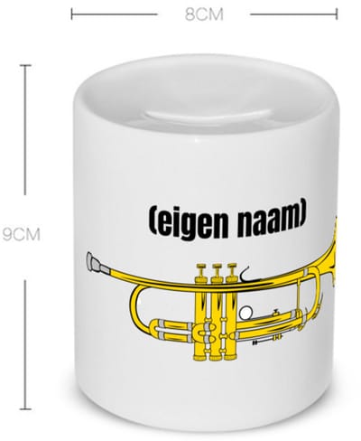 Akyol - trompet met eigen naam Spaarpot - Trompet - muziek liefhebbers - iemand die houdt van trompetten - verjaardag - cadeau - kado - geschenk - 350 ML inhoud