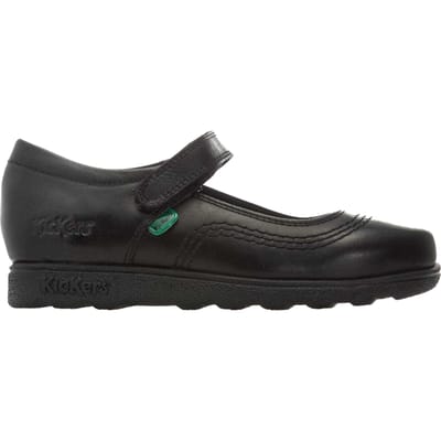 Kickers Meisjes Fragma Pop Leren Schoolschoenen (Zwart)