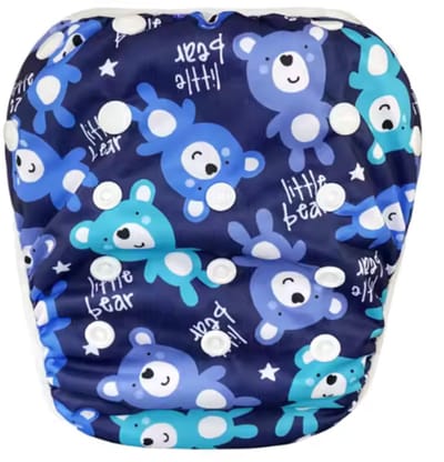 zwemluier baby's verstelbaar vanaf 6 maanden 5 kg tot ongeveer 15 kg (print beer blauw)