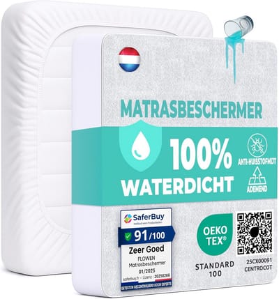 Matrasbeschermer Waterdicht - Matrashoes Katoen - Bed Beschermen - Ademend Materiaal - 50x83cm - Wit