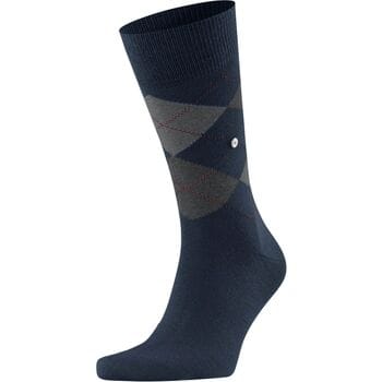 Burlington Edinburgh gedessineerd wol sokken heren blauw - maat 40-46