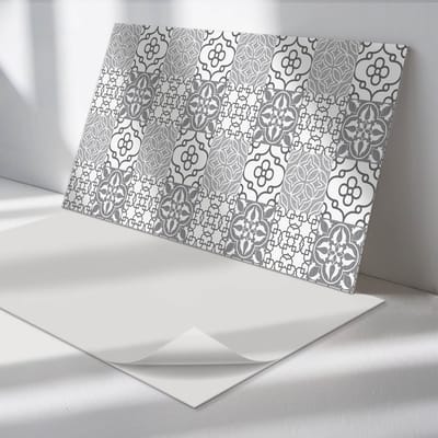 Wallfluent Vinyl Wandpaneel - Geometrische patronen in lay-out Zelfklevende Wandbekleding - 100 cm x 50 cm - Grijs Vinyl Wandpaneel - 1 stuk - Rechthoekig Wandbekleding Vinyl - Texturen Wandpaneel - Wandpaneel PVC - Wandpaneel Keuken en Badkamer