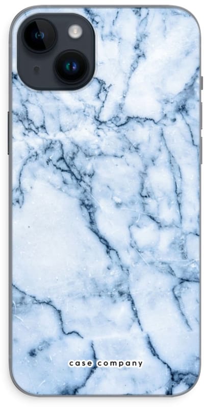 Case Company® - Hoesje geschikt voor iPhone 14 Plus hoesje - Blauw marmer - Soft Cover Telefoonhoesje - Bescherming aan alle Kanten en Schermrand