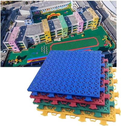 Vloertegels Plastic - Modulaire Tegels - Sportvloer Maken - Snelle Drainage - 25x25 cm - Zwart