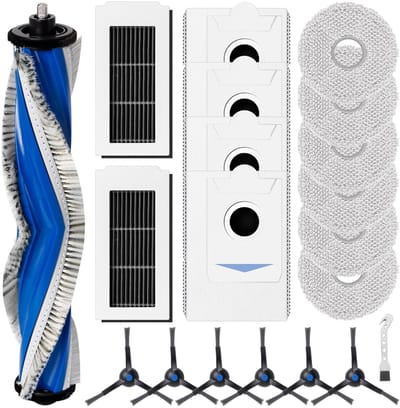 Dailygoods- Accessoireset voor Ecovacs Deebot X5 Omni/X5 Pro - 1 Rolborstel - 2 HEPA-filters - 6 Dweilen - 4 Stofzakken - 6 Zijborstels - 1 Reinigingsborstel - Robotstofzuiger