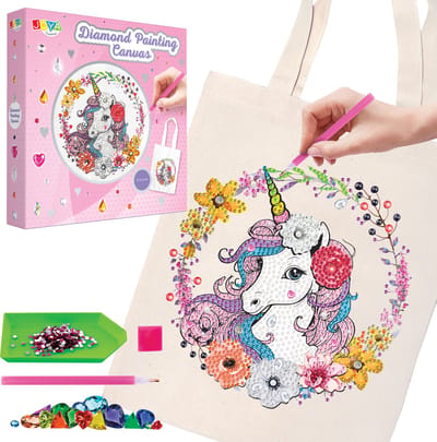 Diamond Painting Knutselpakket Unicorn - Modepakketten - Personaliseer je Eigen Tas - Creatief Speelgoed voor Kinderen - Unicorn Decoratie - Joya Creative