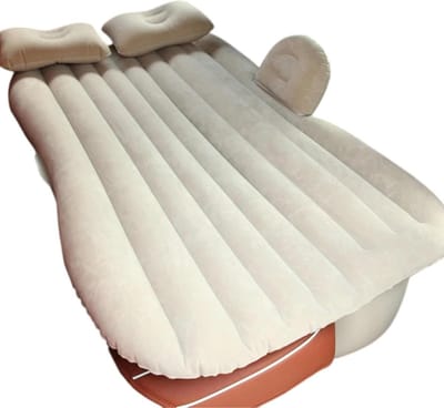 Autobanken Luchtmatras - Reisbed Kampeerbed - Comfortabel Rusten - Duurzaam PVC Materiaal - 130 cm x 75 cm - Beige
