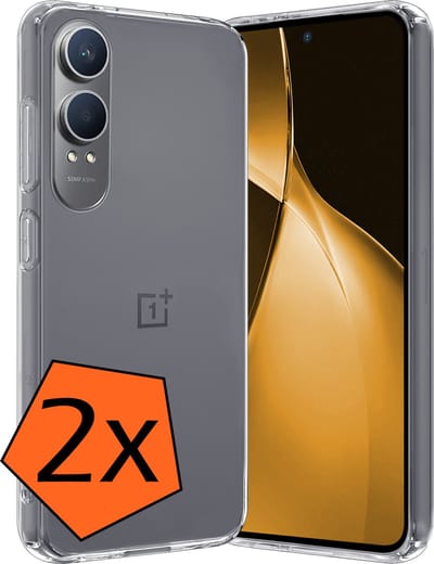 Hoes - 2 Stuks - Geschikt voor OnePlus Nord CE 4 Lite - Sterk & Shockproof - Case Siliconen - Back Cover - Telefoon Hoes - Transparant