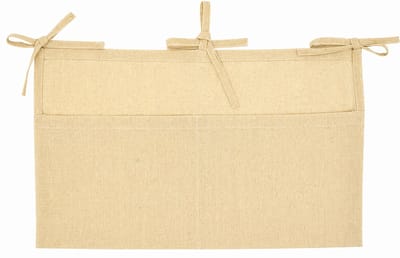 Baby Boxzak Organiser – Warm Beige – 30x50 cm – Opbergtas voor Box & Ledikant – 100% Katoen (Linnen Look) – Veilig & Stijlvol