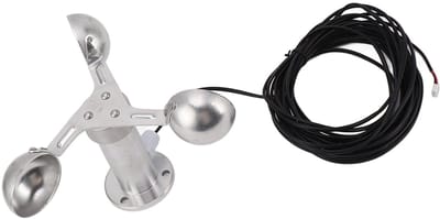 3 Cups Anemometer voor Wind Snelheid Metalen Sensor voor Meteorologische Monitoring en Energieproductie, 8 Meter Kabel