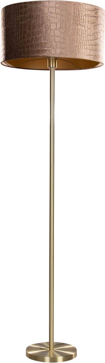 QAZQA simplo shade - Klassieke Vloerlamp | Staande Lamp met kap - 1 lichts - H 174 cm - Messing - Woonkamer | Slaapkamer | Keuken