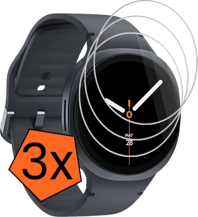 Screenprotector - 3 Stuks - Geschikt voor Samsung Galaxy Watch 8 (40 mm) - Sterk & Shockproof - Tempered Glass - Gehard Glas - Beschermglas Screen - Bescherm Protector - Cover voor Smartwatch