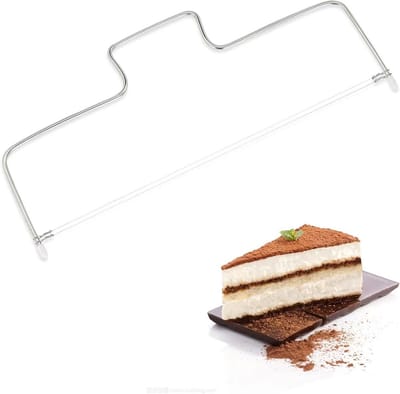 Roestvrijstalen Taartsnijder met Verstelbare Snijdraad voor Thuis en Bakkerijen - 32 cm