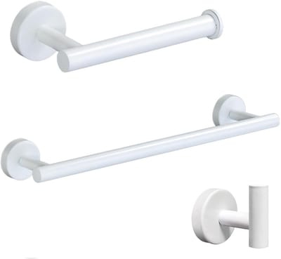 Dailygoods- Handdoekstangen 3-delige set - Wandmontage - Toiletpapierhouder - Kledinghaak - Roestvrij staal - Antislip schroeven - Badkameraccessoires
