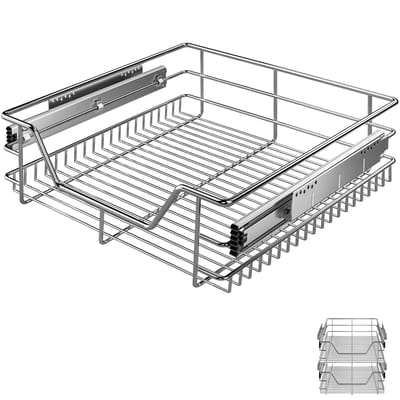 Casaria Lade - 2x Telescopisch Voor 50cm Kastbreedte 47x44x14cm - Zilver