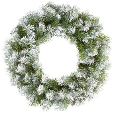 Premier Kerstkrans met sneeuwtip (Groen/Wit)