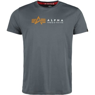 Alpha Industries T-shirt - Alpha Label T-Shirt - S tot M - voor Mannen - grijs