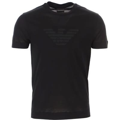 Emporio Armani T-shirt Uni à Manches Courtes et Col Rond Hommes Hauts Noir 3K1TR5-1JUVZ-0034 S black
