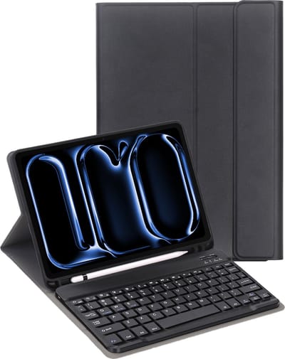 Hoes - Geschikt voor Apple iPad Pro (2024/2025) - 11 inch - Toetsenbord Case - Keyboard Book Cover - Hoesje - Zwart