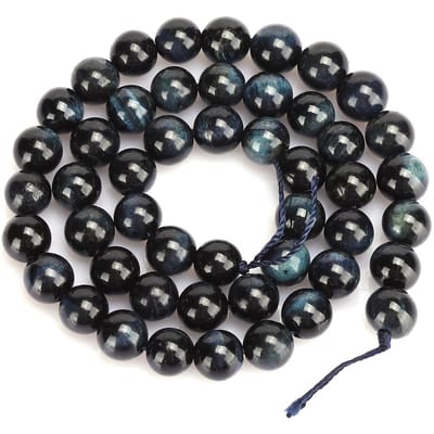 Perles rondes en pierre naturelle œil de tigre bleu et noir, accessoire de fabrication de bijoux et de bracelets, 8 mm, 48 pièces