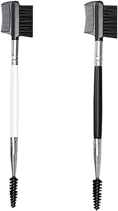Dubbelzijdige Wenkbrauwborstel en Wimperkam Set, 2-in-1 Wimperborstel en Separator voor Perfecte Wenkbrauwen en Wimpers