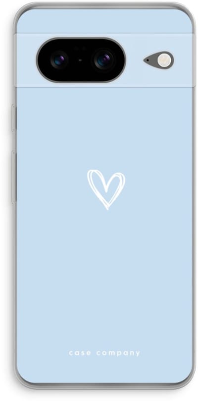 Case Company® - Hoesje geschikt voor Google Pixel 8 hoesje - Klein Hart Blauw - Soft Cover Telefoonhoesje - Bescherming aan alle Kanten en Schermrand