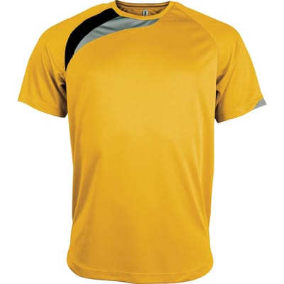 PROACT® Sportshirt korte mouwen kids PA437 - Sporty yellow/Black/Storm grey - 6/8 years (6/8 ans)