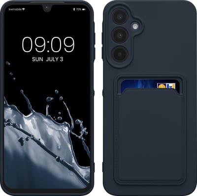 kwmobile telefoonhoesje geschikt voor Samsung Galaxy A16 5G - Hoesje met pasjeshouder - TPU case in donkerblauw