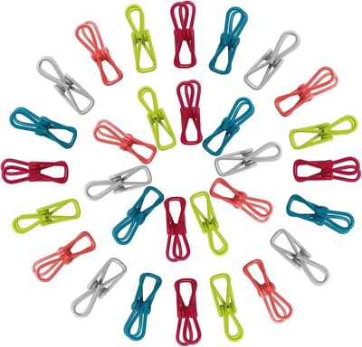 40 stuks voedselzakclips, staal- en pvc-gecoate voedselclips voor voedselopslag, zakverzegelingsclips, multifunctionele voedselklemmen, kledingklemmen, duurzame vrieszakclips voor keuken, thuiskantoor