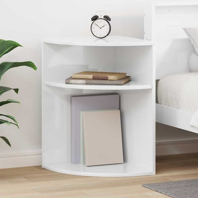 vidaXL - Bijzettafel - Hoogglans - wit - 39,7 - x - 39,7 - x - 60 - cm - Bewerkt - hout