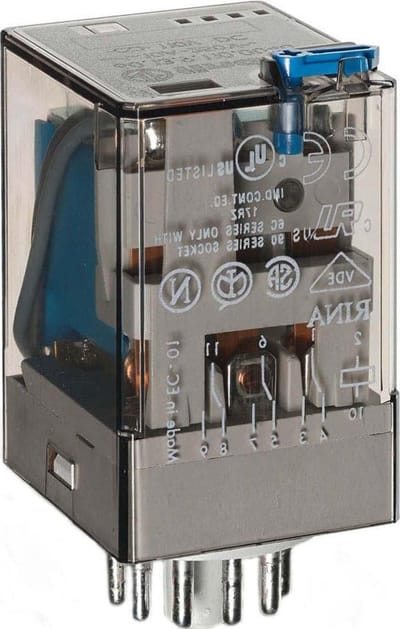 Elektrisch Relais - Schakelcomponent - Circuit Beheer - Geïntegreerde LED Diode - 3 Contacten - Grijs