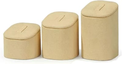 Ring Display Stand - Sieraden Organizer - Sieraden Presenteren - Krasvrij Microfiber - 3 Stuks - Grijs