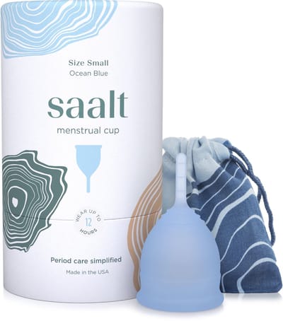 Saalt Menstruatiecup Small Blauw - Herbruikbare Menstruatie Cup van Medisch Siliconen - Tot 12 Uur Bescherming - Duurzaam Alternatief voor Tampons en Maandverband