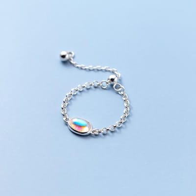 Bague en argent sterling 925 avec pierre de lune en forme de cœur pour femme, ajustable, tendance, bijoux en argent 925, mode coréenne