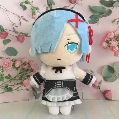 Ré:Vie Dans Un Monde Différent Dès Zéro Peluche Jouet Rem Ram Mignon Doux Oreiller Rempli Cadeau Enfants 20cm Cosplay 20cm bleu