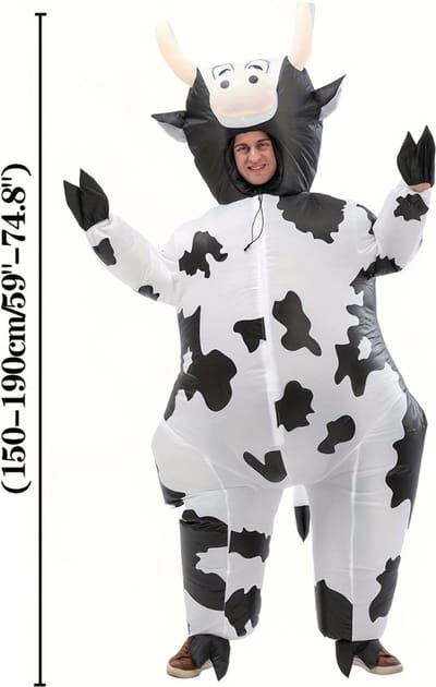 Nivard Halloween Outfit - Halloween Kostuum - Pak - Opblaasbaar Kostuum - Costume - Carnaval - Volwassenen - Koe