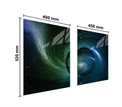TMK ArtDeko - Glazen Beschermplaat - 85x52 cm - Kosmos - Hittebestendig - Decoratief