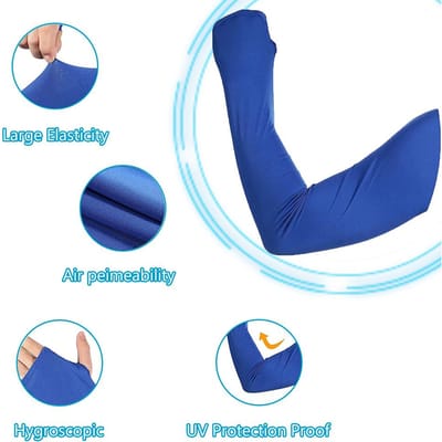 5 Stuks Koelende Sjaal Armmouwen met Vingergat Dames Anti UV Koelende Sjaal Armmouw Zon blauw/paars