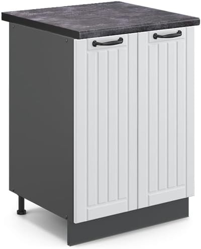 Keukenonderkast - Keukenkast - Opbergen Keuken - Soft-close scharnieren - 60 x 60 x 82 cm - Wit Landhuis