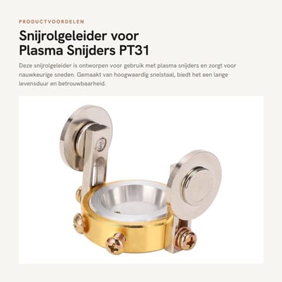 Dailygoods- Rolgeleider Hoogte 22-45 mm - Snijrolgeleiderwiel - Voor Plasmasnijder 40A - Duurzaam Snelstaal - Corrosiebestendig Messing - Snijrol