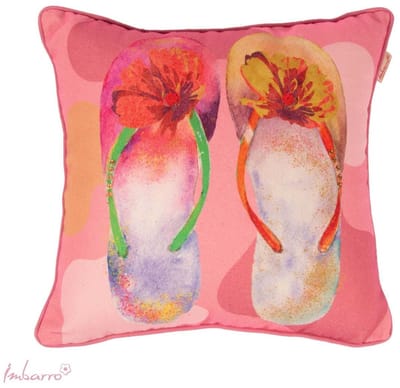 Imbarro - Kussen - Sierkussen - Flipflops - Slippers - Binnen kussen - Buitenkussen - P.E.T. - 45x45cm