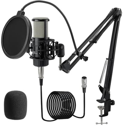 Professionele Cardioïde Condensatormicrofoonset voor Podcasting en Streaming