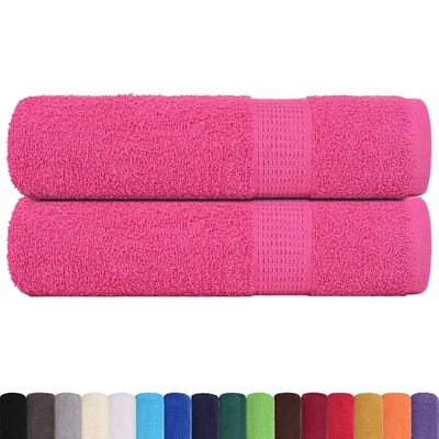 vidaXL - Douchehanddoeken - FROGN - 2 - st - 70x140 - cm - 360 - g/m² - roze